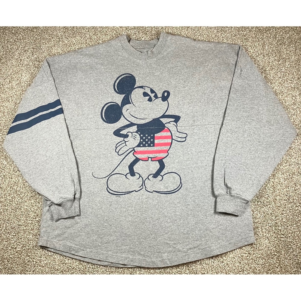 Disney Store Spirit Jersey Mickey Mouse American Original Gray XL USA Made
